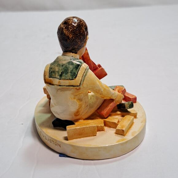 Vtg 1979 Sebastian Miniatures 375 Building Days Signed Prescott Baston RARE - Picture 3 of 5